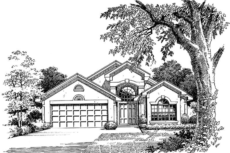 Home Plan - Exterior - Front Elevation 3 for Mediterranean House Plan #417-624 - 4 bed, 2 bath