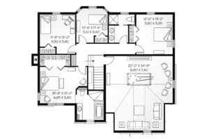 Floor Plan - Upper Floor for European House Plan #23-2544 - 4 bed, 2.5 bath