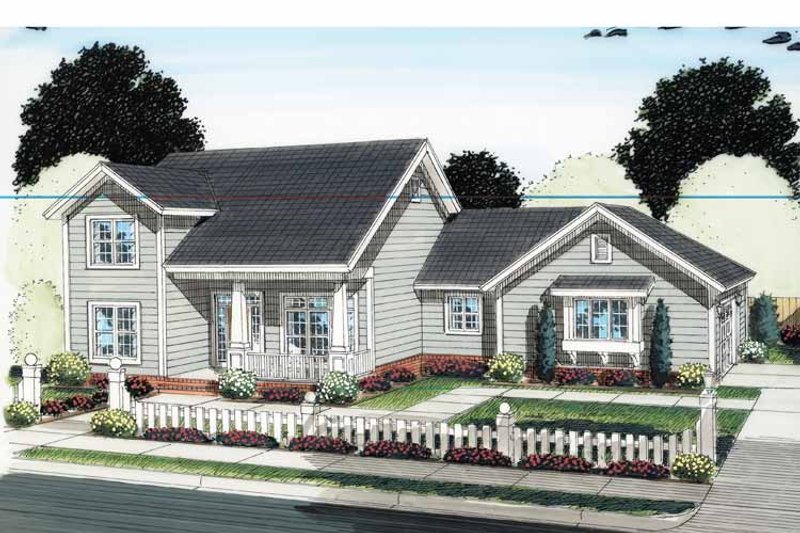 House Blueprint - Traditional Exterior - Front Elevation Plan #513-2127