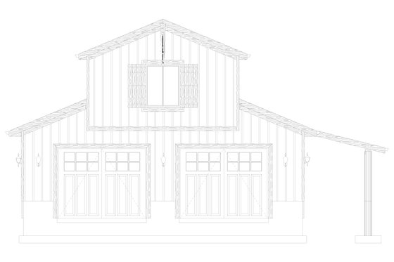 Exterior - Front Elevation 4 for Barndominium House Plan #1060-97 - 1 bed, 1 bath