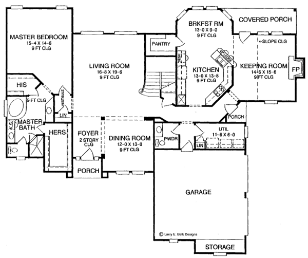 Architectural House Design - European Floor Plan - Main Floor Plan #952-119