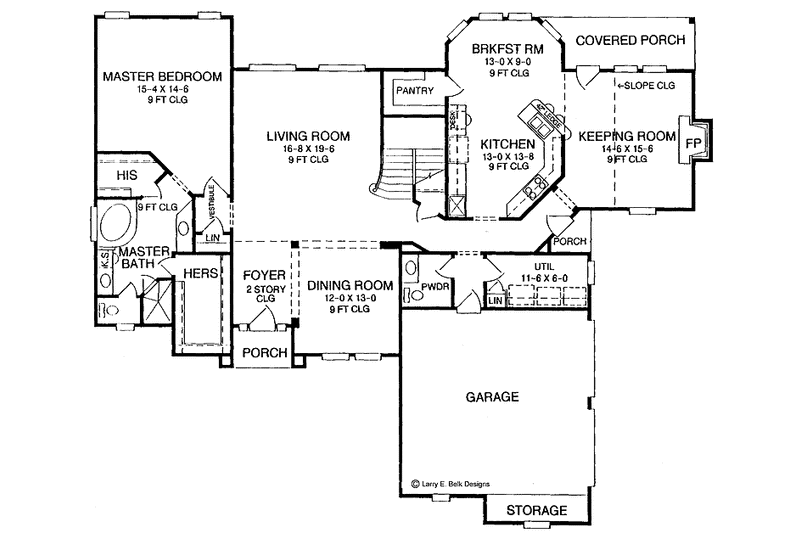 Architectural House Design - Floor Plan - Main Floor for European House Plan #952-119 - 4 bed, 2.5 bath