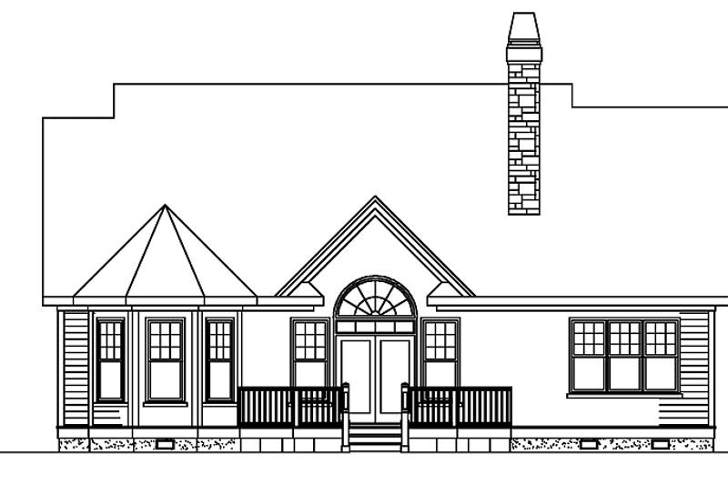Home Plan - Exterior - Rear Elevation for Ranch House Plan #929-540 - 3 bed, 2 bath