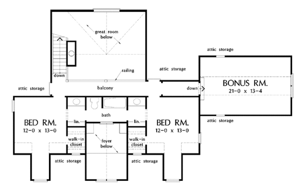 Home Plan - Country Floor Plan - Upper Floor Plan #929-312