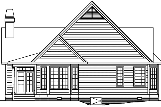 Exterior - Rear Elevation for Ranch House Plan #929-338 - 3 bed, 2 bath