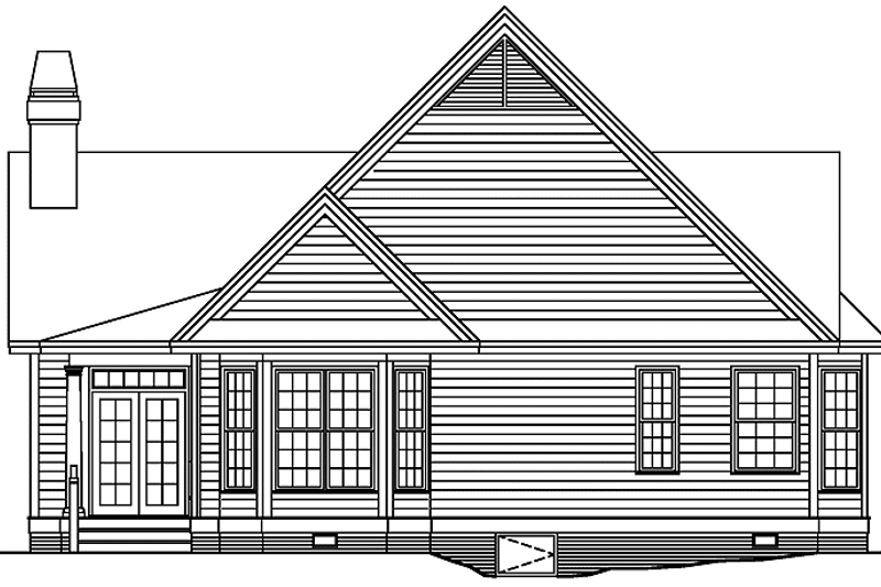 House Plan Design - Exterior - Rear Elevation for Ranch House Plan #929-338 - 3 bed, 2 bath