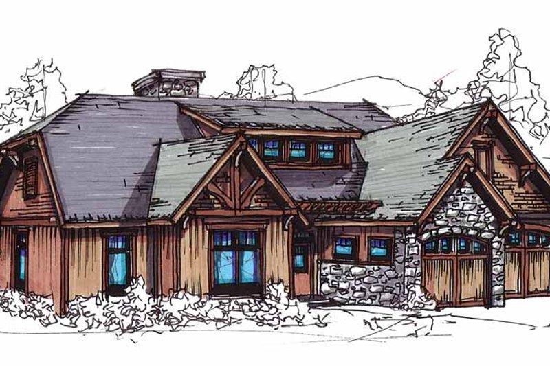 Architectural House Design - Craftsman Exterior - Front Elevation Plan #17-2814