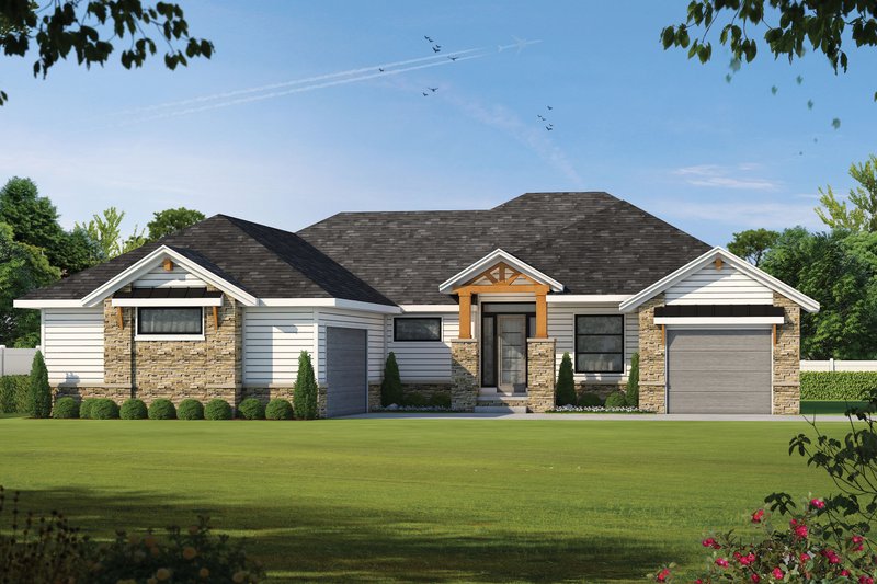 Dream House Plan - Craftsman Exterior - Front Elevation Plan #20-2367