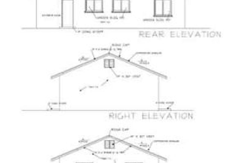 Dream House Plan - Exterior - Rear Elevation for Ranch House Plan #1-120 - 2 bed, 1 bath
