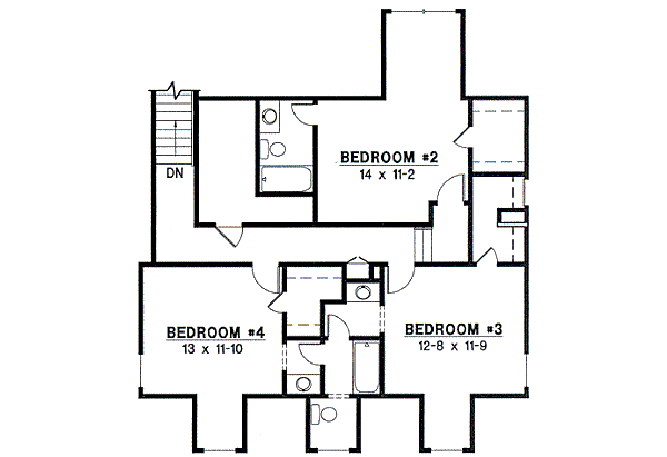 Country Floor Plan - Upper Floor Plan #67-236