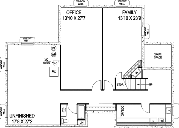 House Design - Contemporary Floor Plan - Lower Floor Plan #60-728
