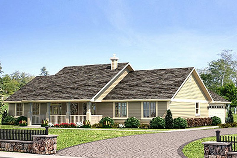 Dream House Plan - Exterior - Front Elevation 5 for Ranch House Plan #18-9545 - 3 bed, 2 bath