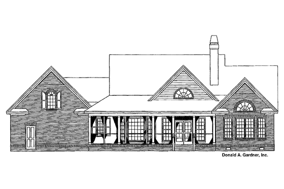 Exterior - Rear Elevation 3 for Country House Plan #929-308 - 3 bed, 2.5 bath