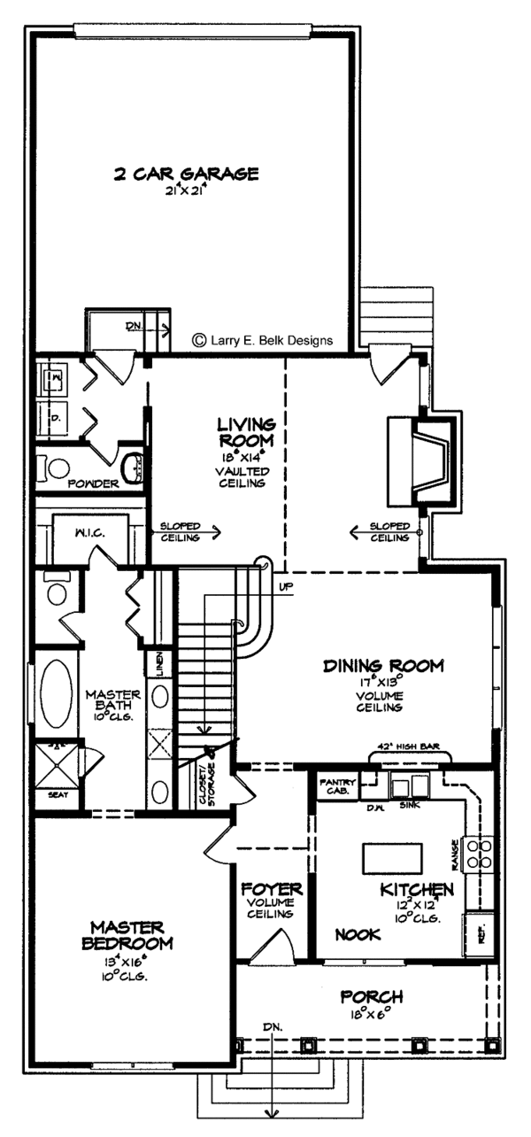 Architectural House Design - Classical Floor Plan - Main Floor Plan #952-265