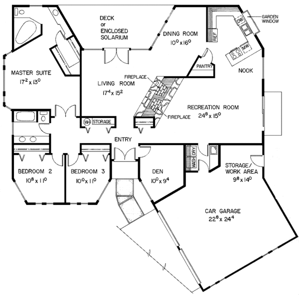 Home Plan - Contemporary Floor Plan - Main Floor Plan #60-988