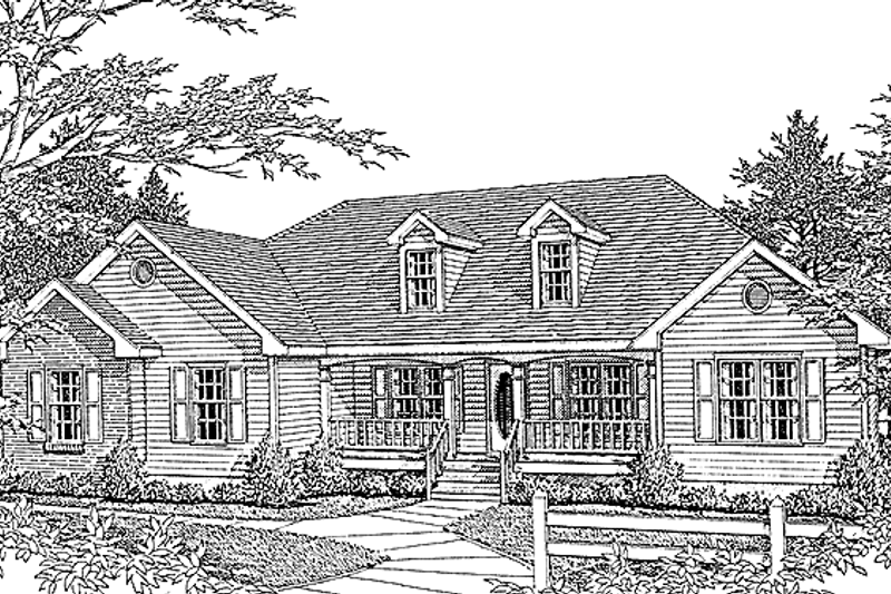 Architectural House Design - Country Exterior - Front Elevation Plan #10-285