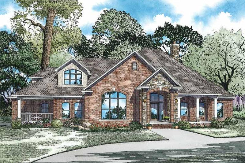 Architectural House Design - Country Exterior - Front Elevation Plan #17-2972