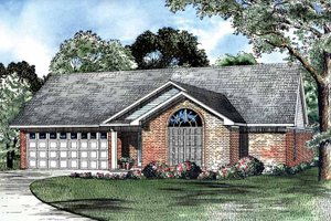 Ranch Exterior - Front Elevation Plan #17-3061