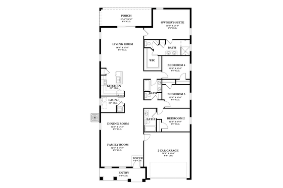 Floor Plan - Main Floor for Craftsman House Plan #1058-60 - 4 bed, 3 bath