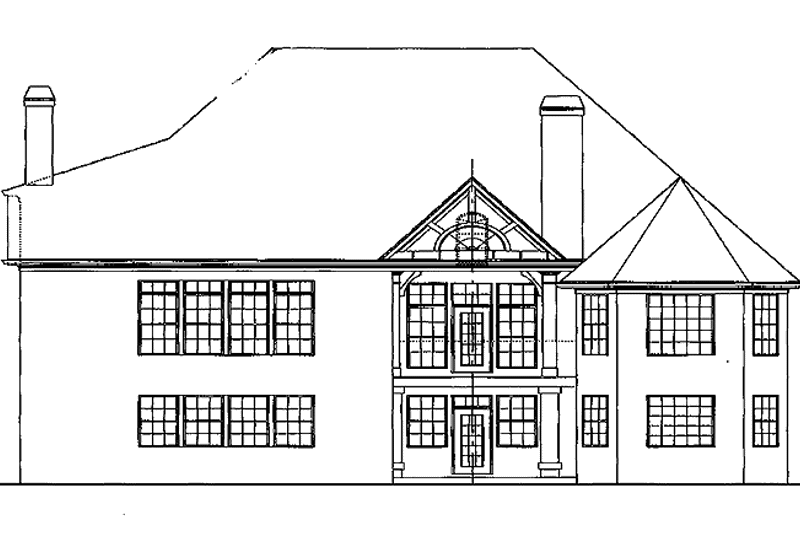 Home Plan - Exterior - Rear Elevation for Craftsman House Plan #54-274 - 4 bed, 2.5 bath
