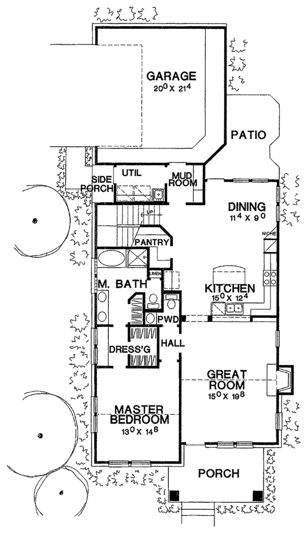 House Design - Craftsman Floor Plan - Main Floor Plan #472-181