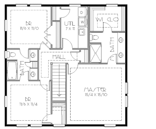 Craftsman Floor Plan - Upper Floor Plan #423-13