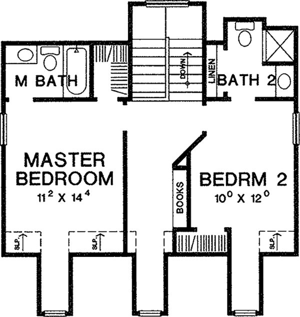 House Design - Colonial Floor Plan - Upper Floor Plan #472-223