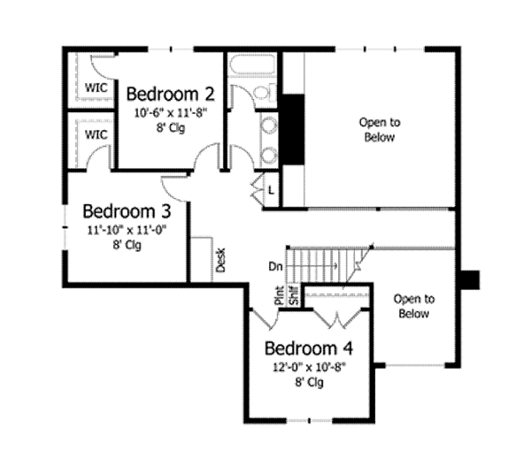 Dream House Plan - Colonial Floor Plan - Upper Floor Plan #51-1038