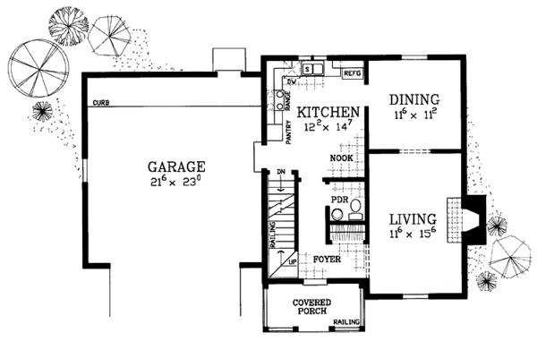 Architectural House Design - Colonial Floor Plan - Main Floor Plan #72-1088