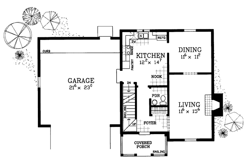 Home Plan - Floor Plan - Main Floor for Colonial House Plan #72-1088 - 3 bed, 2.5 bath