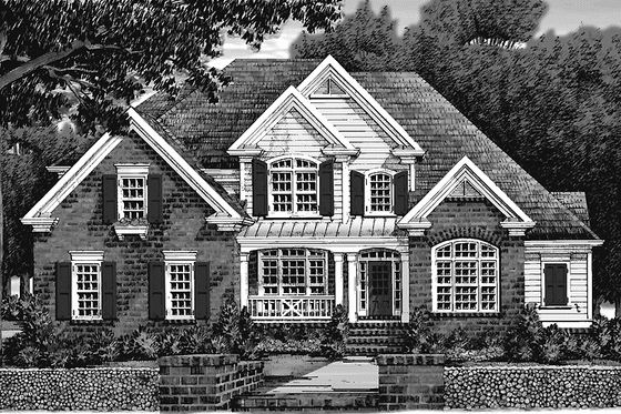 Exterior - Front Elevation 3 for Traditional House Plan #927-907 - 4 bed, 4 bath