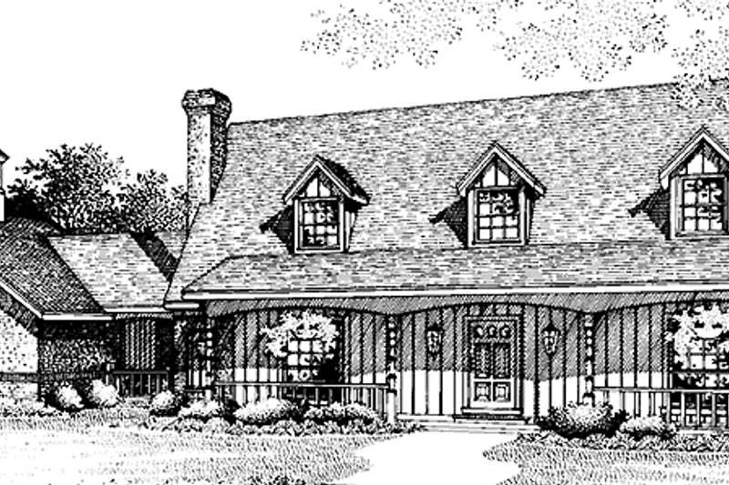 Architectural House Design - Country Exterior - Front Elevation Plan #45-435