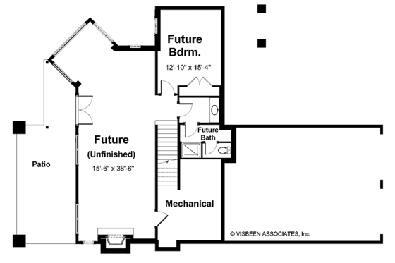 Floor Plan - Lower Floor for Craftsman House Plan #928-75 - 3 bed, 2.5 bath