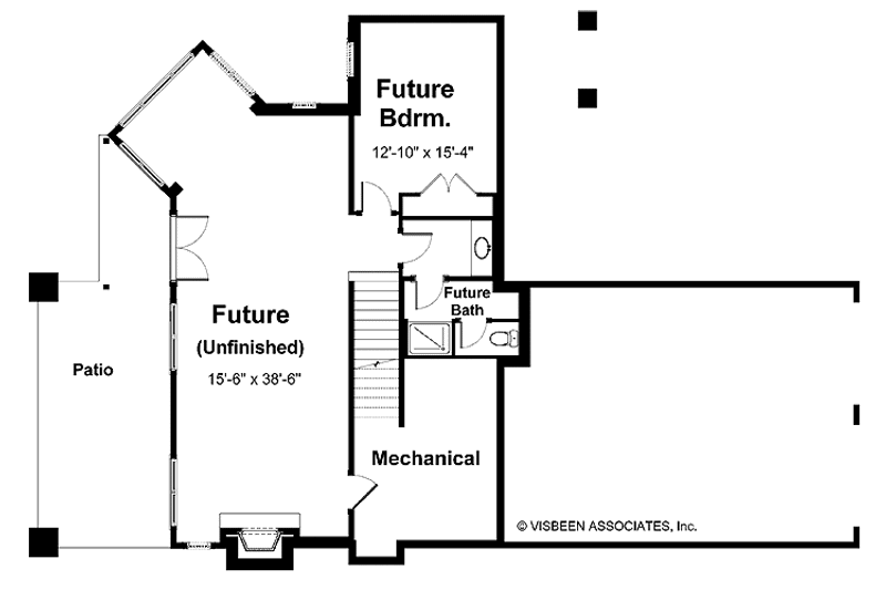 Home Plan - Floor Plan - Lower Floor for Craftsman House Plan #928-75 - 3 bed, 2.5 bath