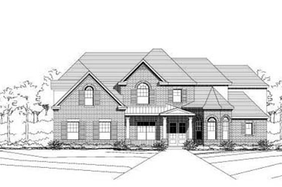 Exterior - Front Elevation for Traditional House Plan #411-197 - 5 bed, 3 bath
