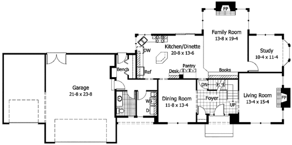 House Plan Design - Colonial Floor Plan - Main Floor Plan #51-898