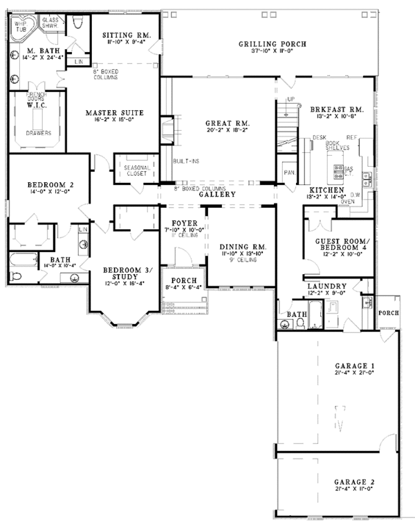 House Design - Country Floor Plan - Main Floor Plan #17-2941