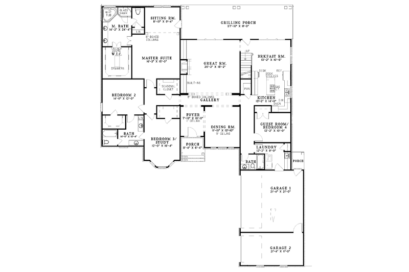 Home Plan - Floor Plan - Main Floor for Country House Plan #17-2941 - 5 bed, 4 bath