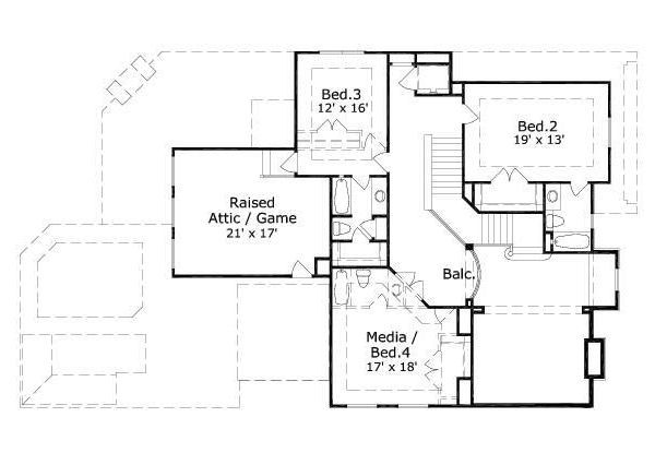 European Floor Plan - Upper Floor Plan #411-651
