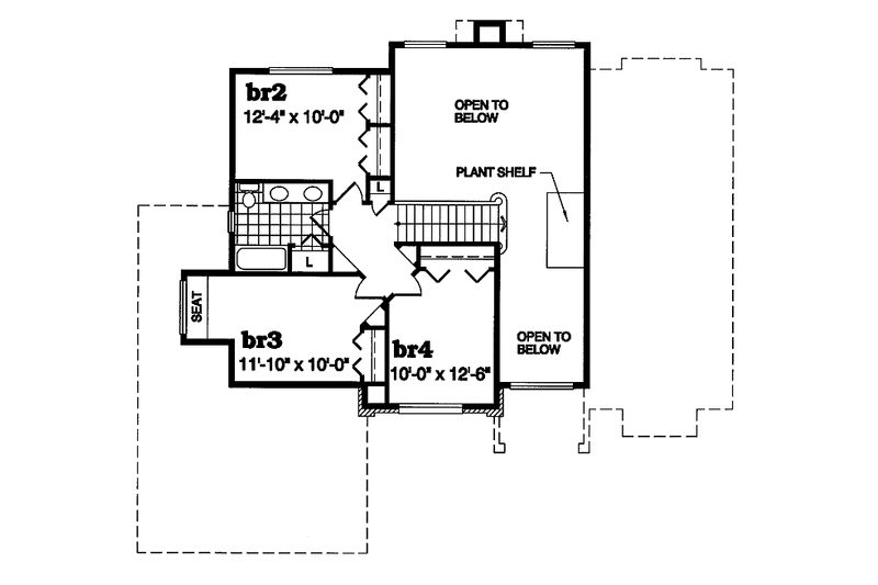 House Blueprint - Floor Plan - Upper Floor for Traditional House Plan #47-910 - 4 bed, 2.5 bath