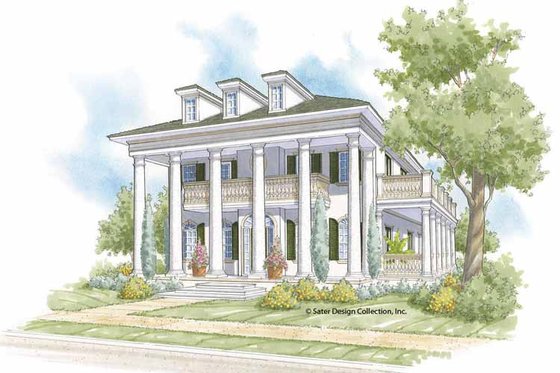 Exterior - Front Elevation 3 for Southern House Plan #930-404 - 3 bed, 3.5 bath