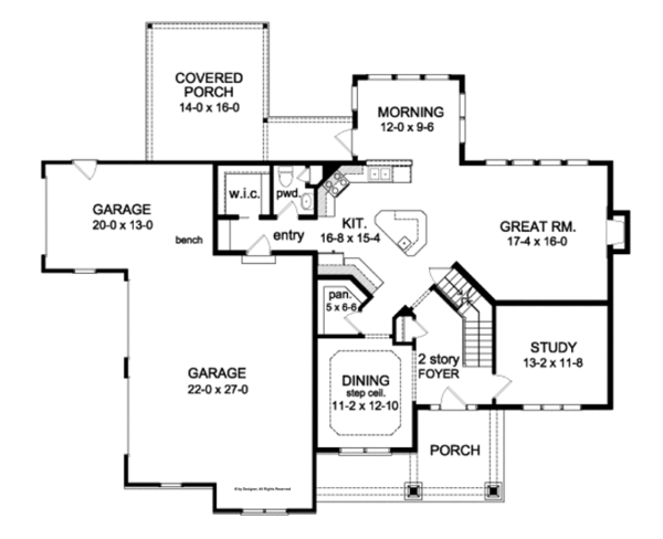 House Plan Design - Craftsman Floor Plan - Main Floor Plan #1010-93