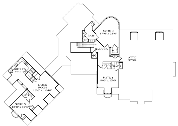 House Blueprint - Country Floor Plan - Upper Floor Plan #453-240