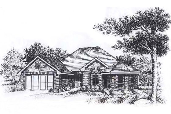 Exterior - Front Elevation for Traditional House Plan #310-908 - 3 bed, 2 bath