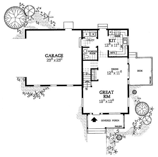 House Design - Country Floor Plan - Main Floor Plan #72-1114