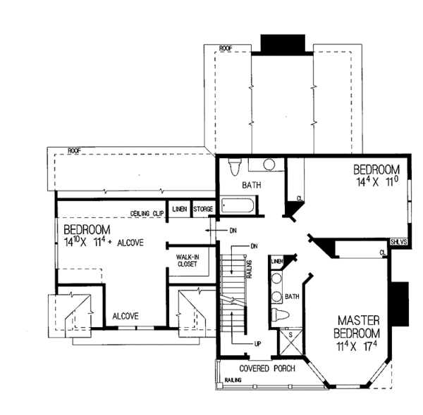 Architectural House Design - Victorian Floor Plan - Upper Floor Plan #72-886