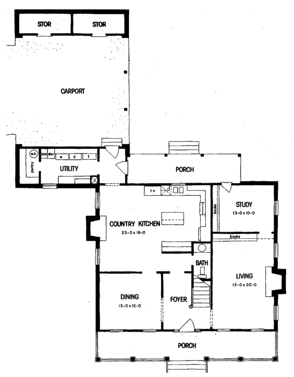 House Design - Country Floor Plan - Main Floor Plan #36-524
