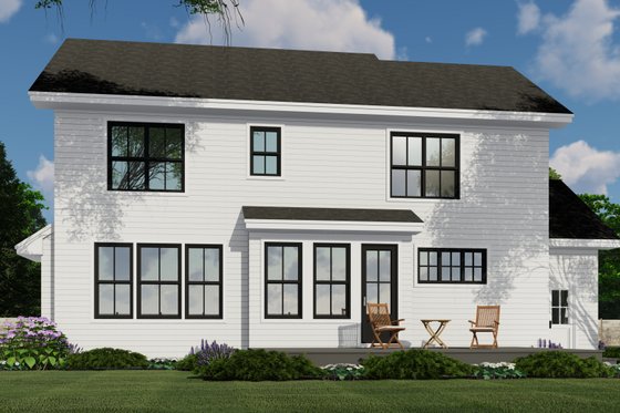 Exterior - Rear Elevation 1 for Farmhouse House Plan #51-1200 - 3 bed, 2.5 bath