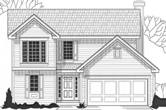 Exterior - Front Elevation for Traditional House Plan #67-475 - 3 bed, 2.5 bath