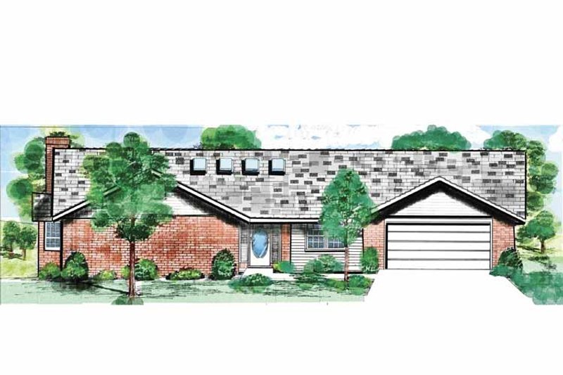 Home Plan - Exterior - Front Elevation 3 for Ranch House Plan #52-276 - 3 bed, 3 bath
